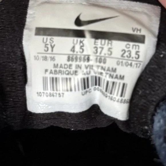 Nike Kids Downshifter 12 Running Shoes Size 5Y Navy Blue White - Picture 5 of 6